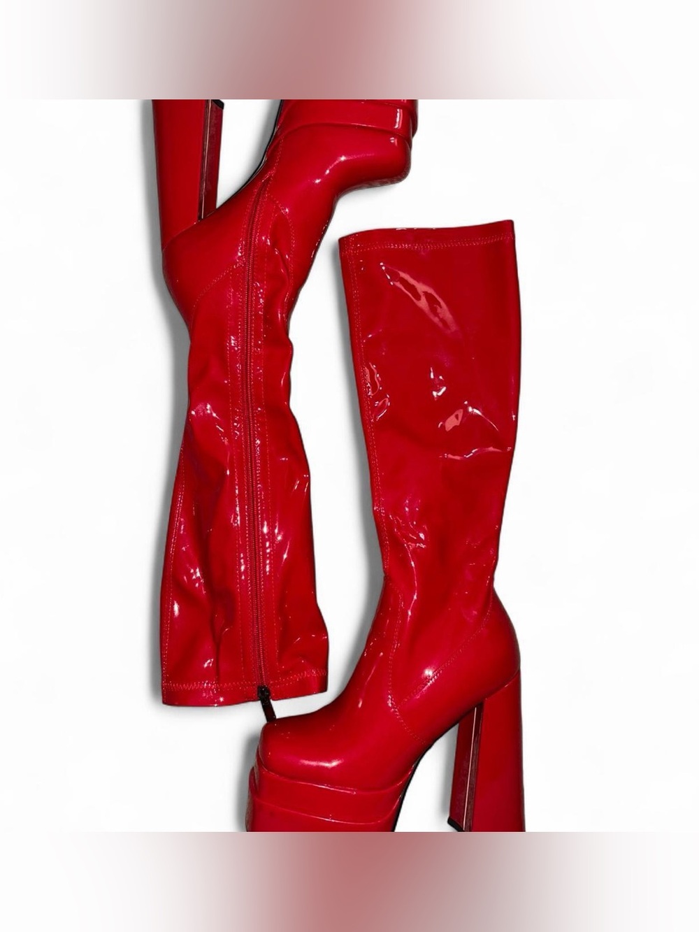 Kiss Red Patent Platform Over-the-Knee Boots